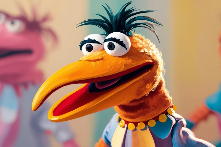 muppet with long hooked beak